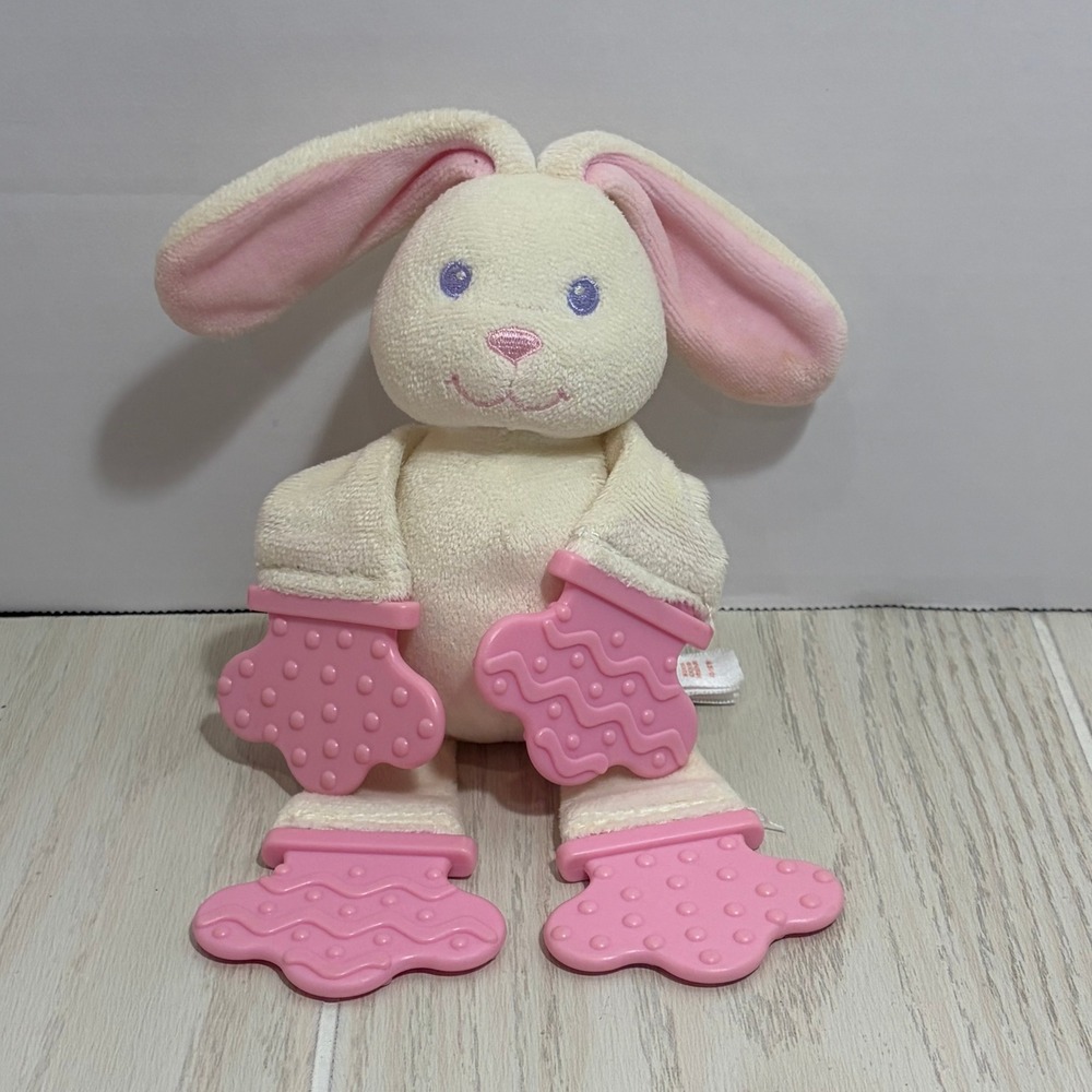 Bright Starts Kids II Plush Teether Cream Pink Plush Bunny Rabbit baby toy